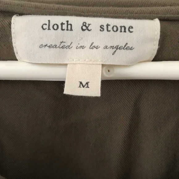 Cloth & Stone High Low Army Green Tshirt - Picture 2 of 4